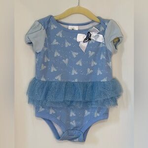Disney Baby Cinderella One-Piece with Tulle Skirt and Bow Size 18-24 month